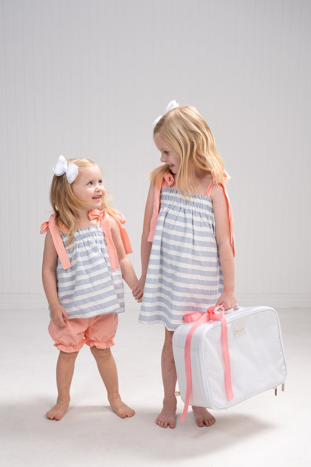 Wrenley Blue and White Stripe Bloomer Set