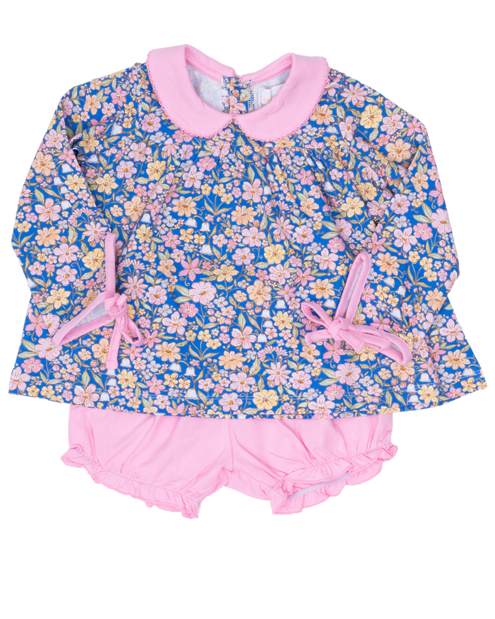 Mary Charlotte Ditsy Navy Pink Watercolor