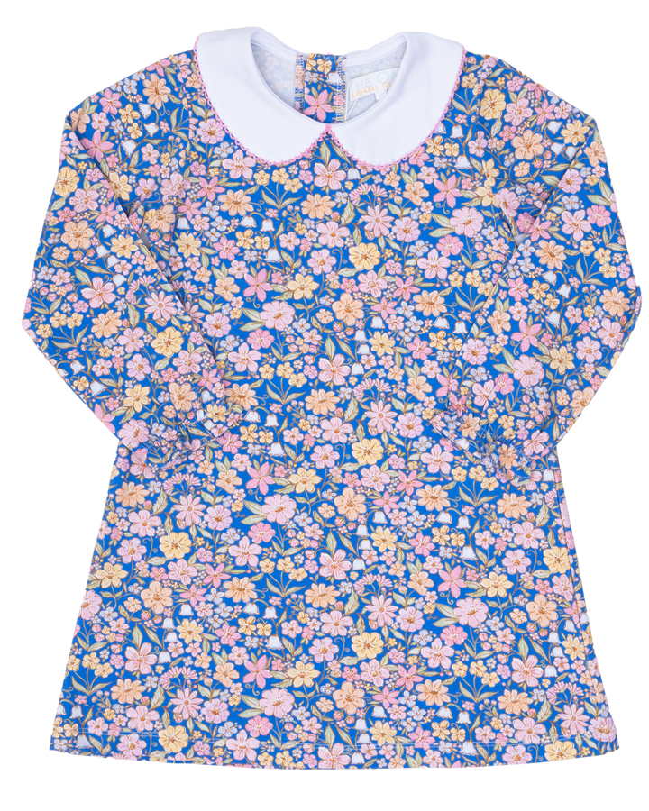 Presley Kait Ditsy Navy Pink Watercolor Dress