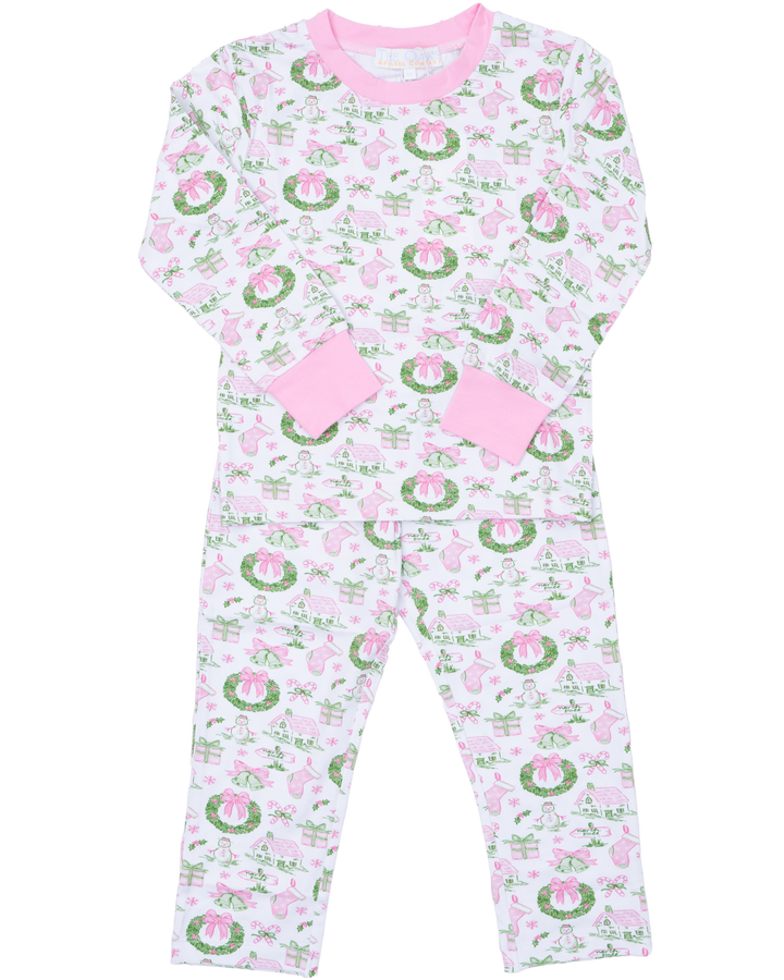 Pink Holiday Toile Loungewear Set
