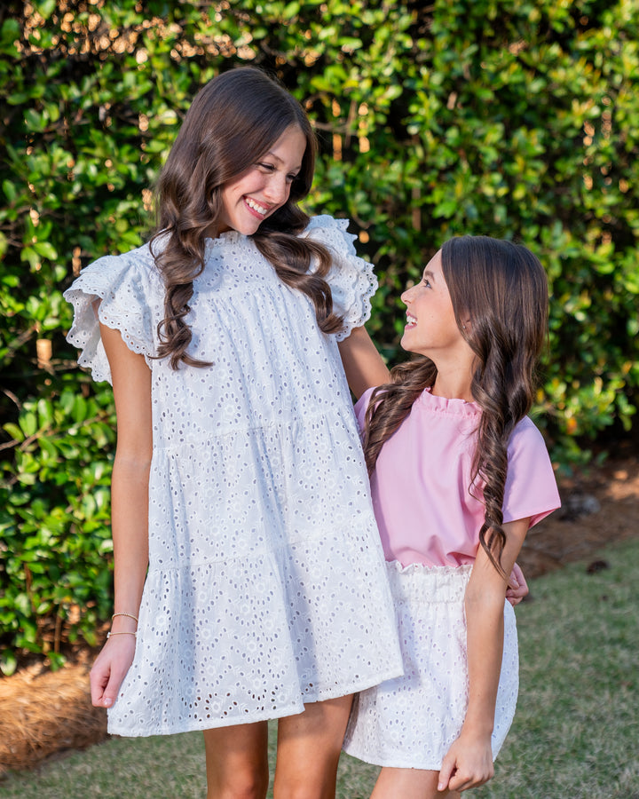 Hallie White Eyelet Dress