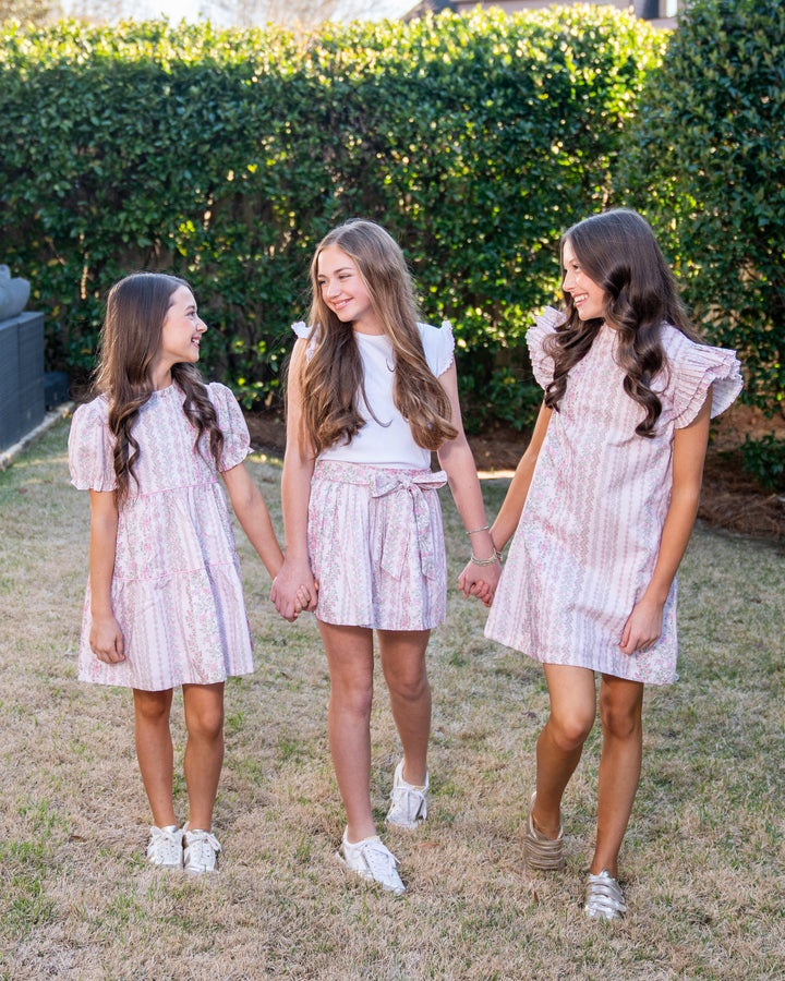 Lacey Pretty Pink Trellis Skirt