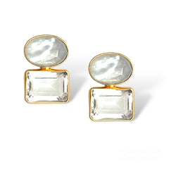 Mother of pearl and Topaz Earring