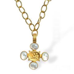 Guardian Angel Cabochon Necklace, 2 Gemstone Options