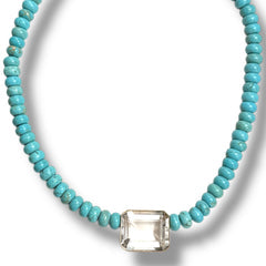 Howlite + Quartz Choker Necklace
