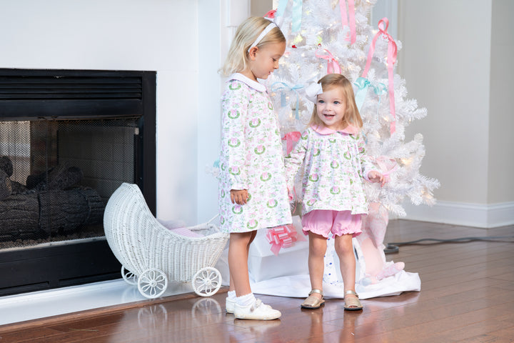 Presley Kait Pink Holiday Toile Dress