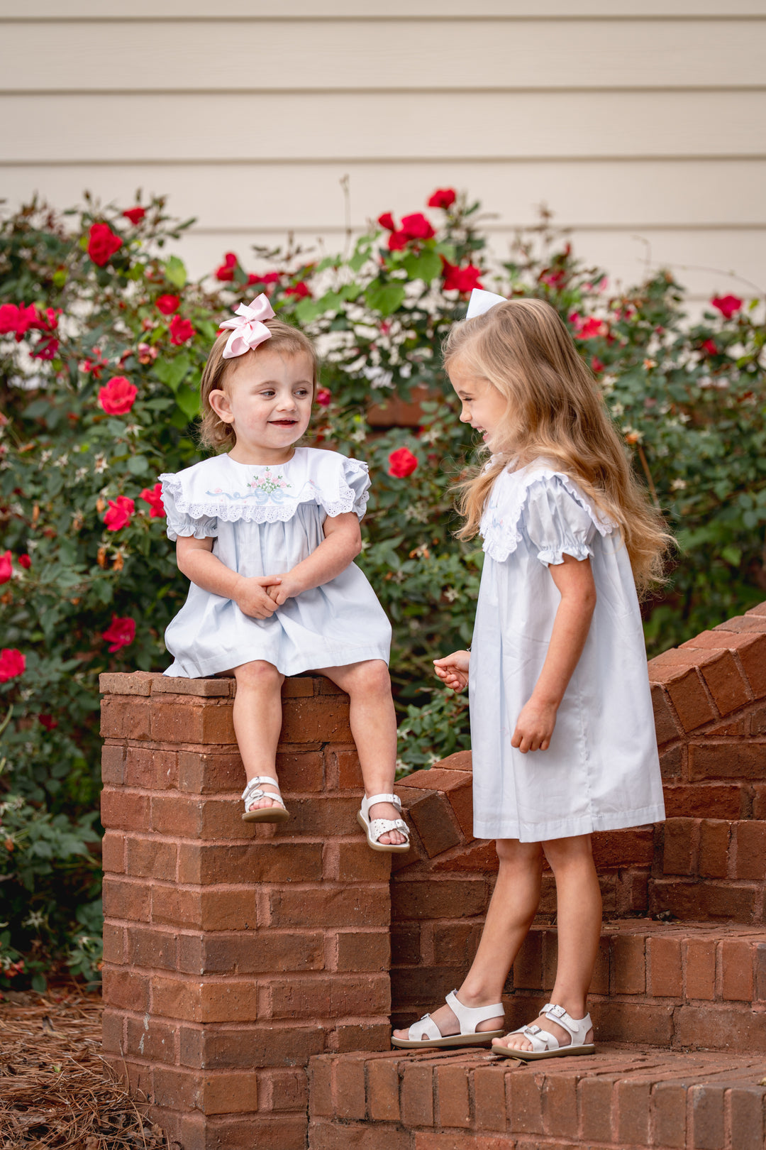 Aubrey Porcelain Blue Floral Bow Bloomer Set