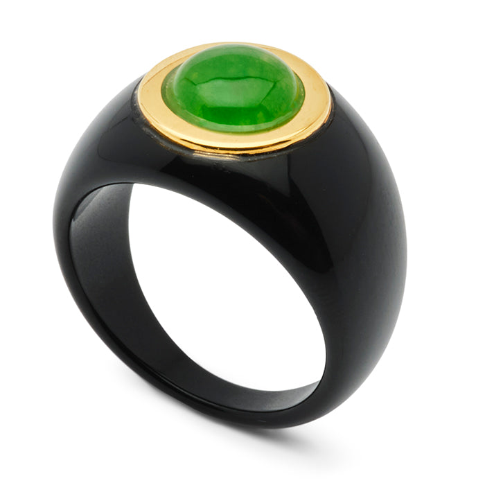 Resin Ring w Green Quartz