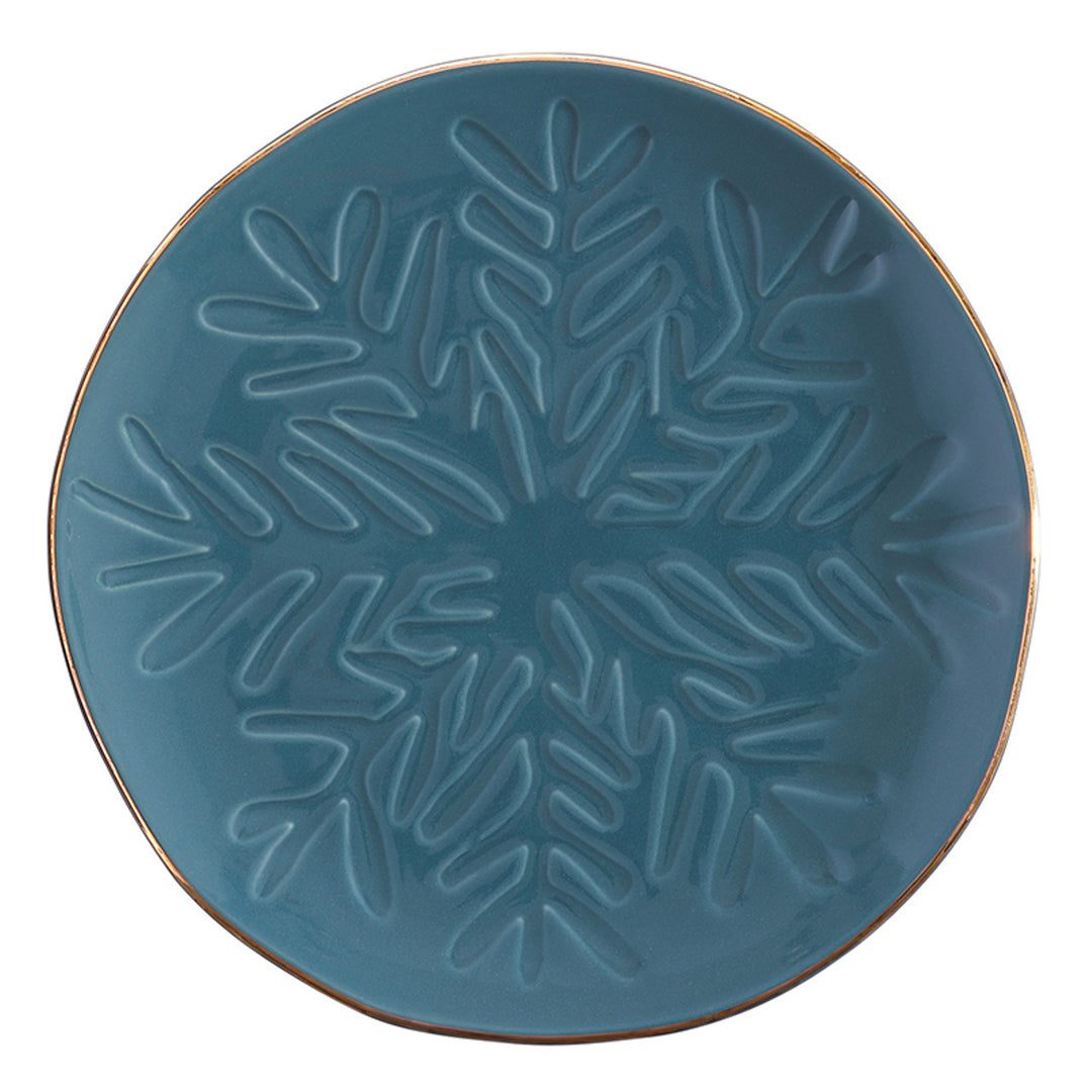 Ceramic Snowflake Stamped App Plates
