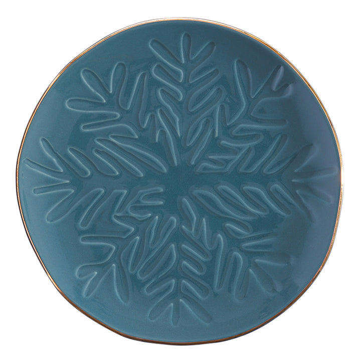 Ceramic Snowflake Stamped App Plates