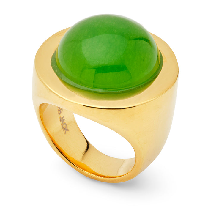 Gold Ring w Green Quartz