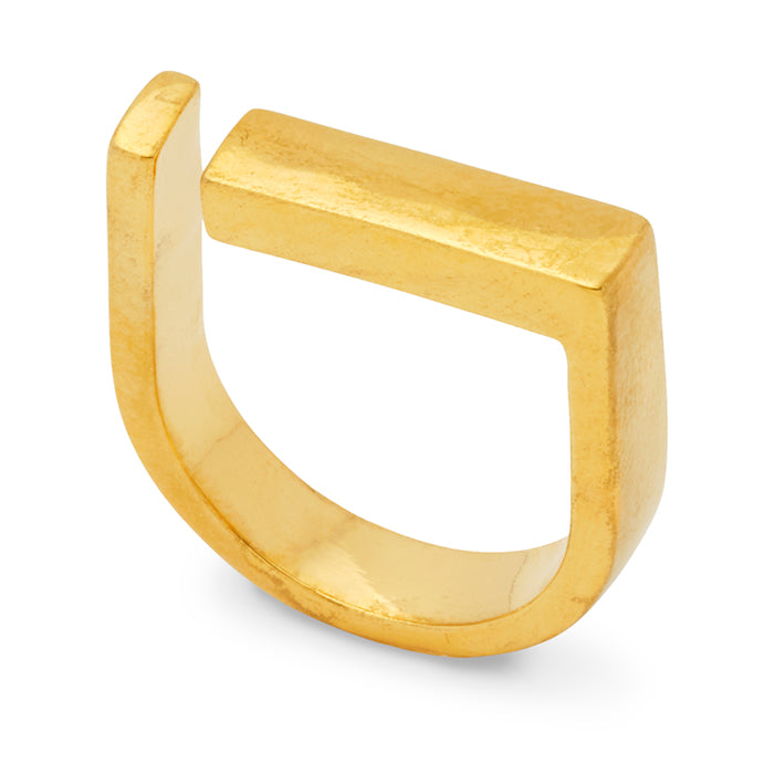D Shaped Gold Ring
