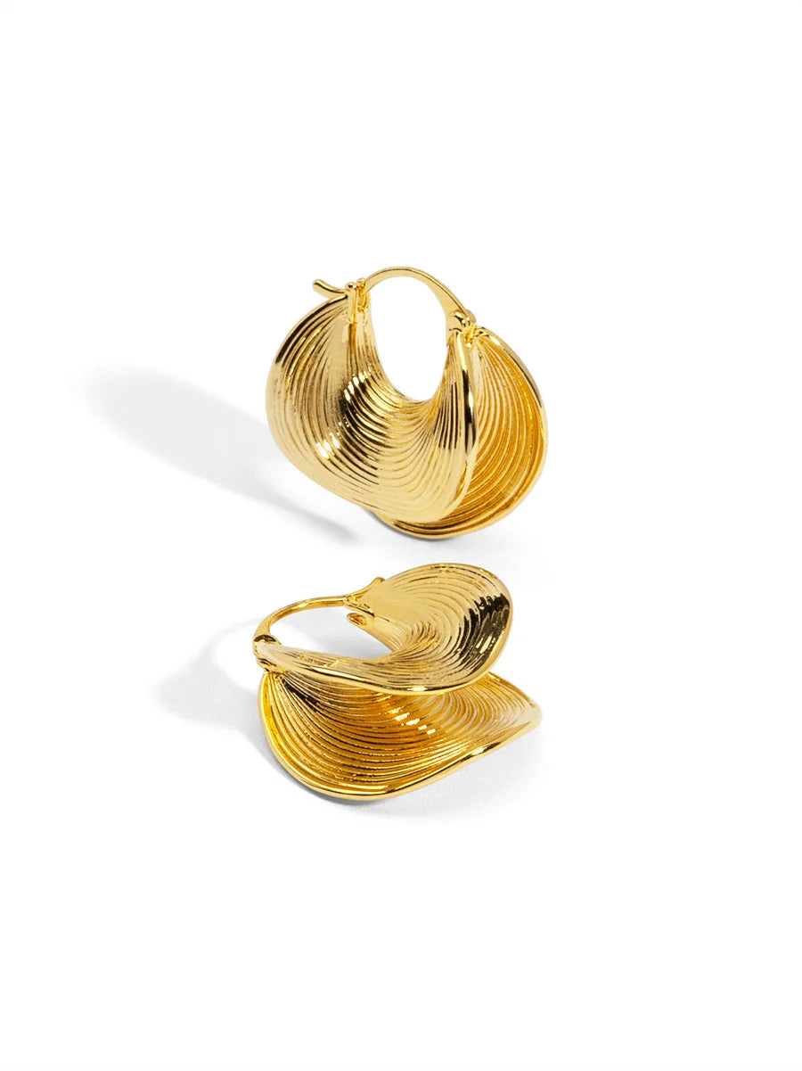 Textured Ripple Hoop Earrings