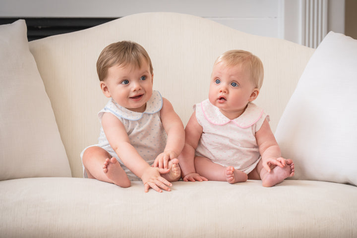 Raleigh Light Pink Swiss Dot Diaper Set