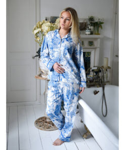 Blue & White Safari Toile De Jouy Print Pyjamas