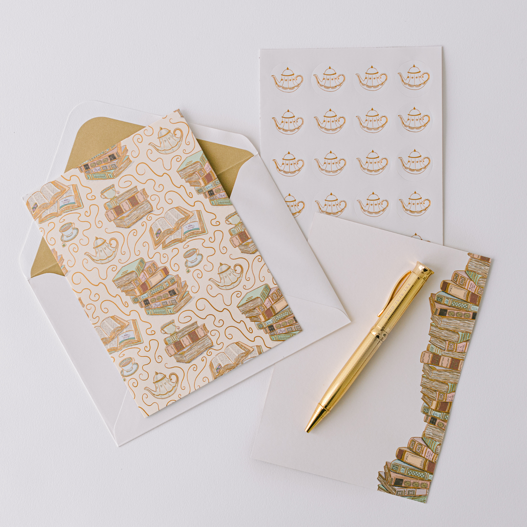 Cozy Book Stack Luxury Stationery Set
