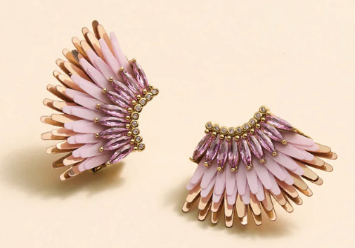 Mignonne Lux Mini Madeline Earrings - LIGHT PINK