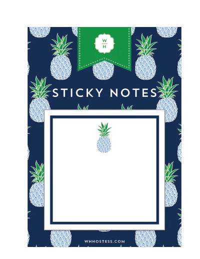 3x3 Blue Pineapple Sticky Notes