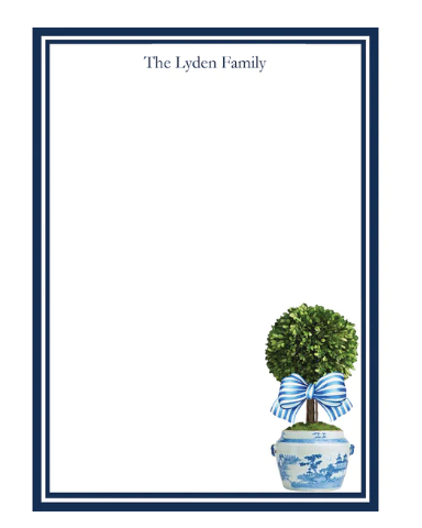 5x7 Striped Topiary Notepad