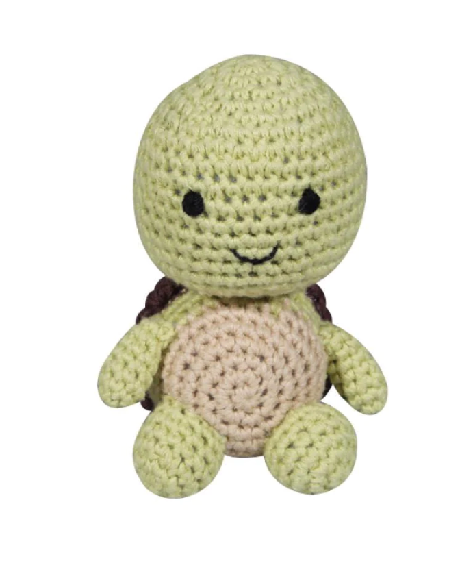 Zubels Crochet Turtle Rattle 4"
