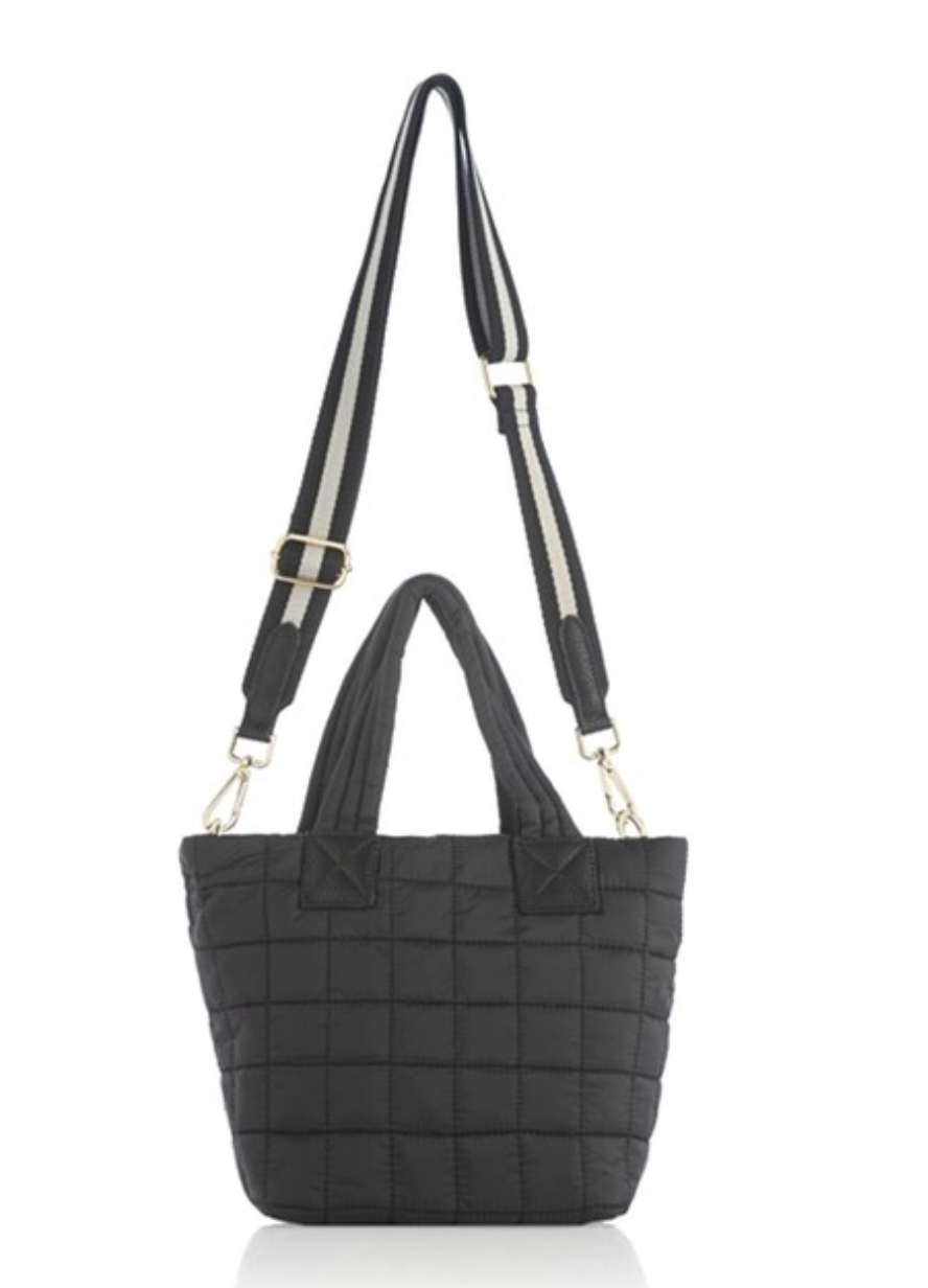 Black Ezra Mini Tote Crossbody