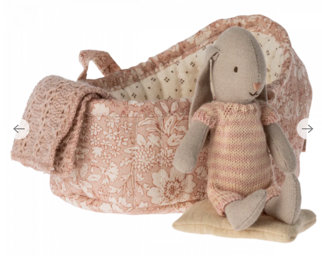 Maileg Micro Bunny in Carry Cot