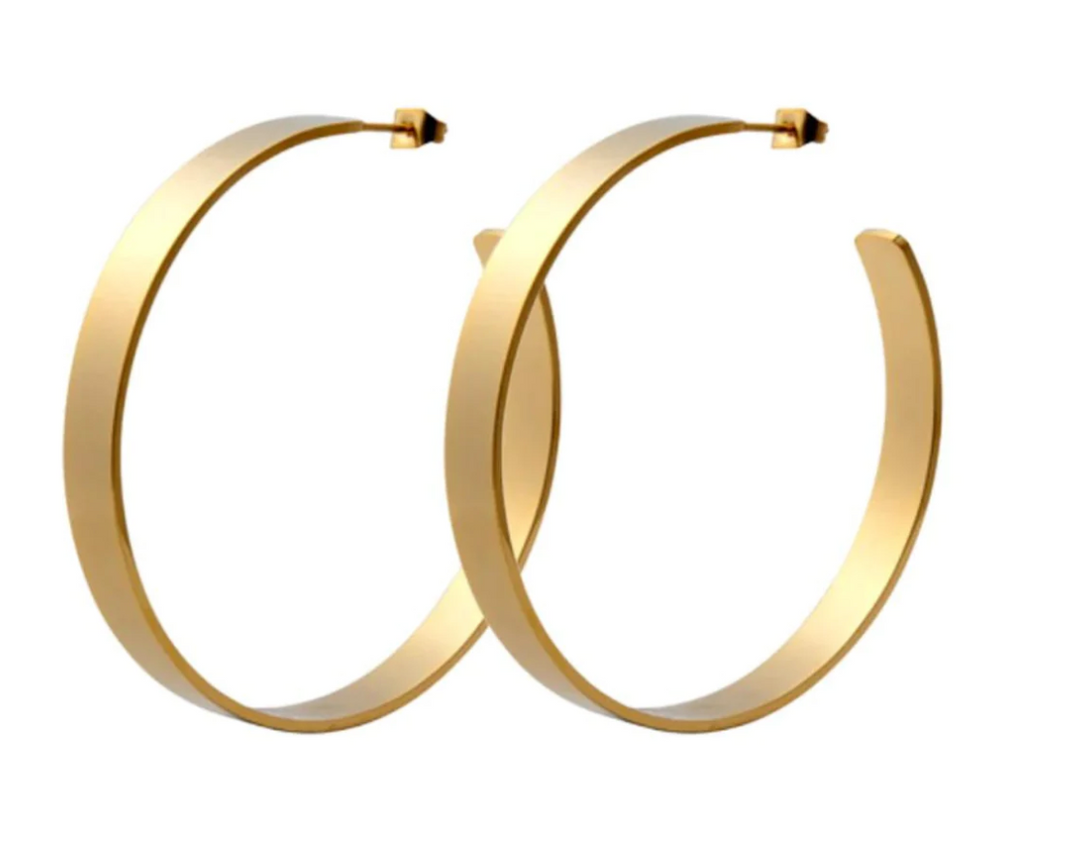 Clio Gold Flat Hoops
