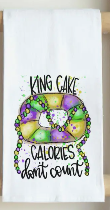 King Cake Calories Tea Towel