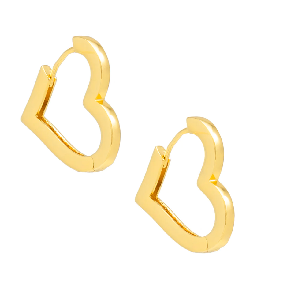 Gold Heart Hoop Earring