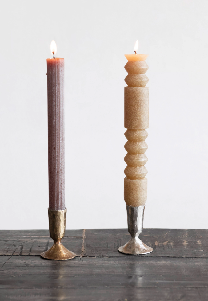 Metal Taper Candle Stick Holder - 2 finishes