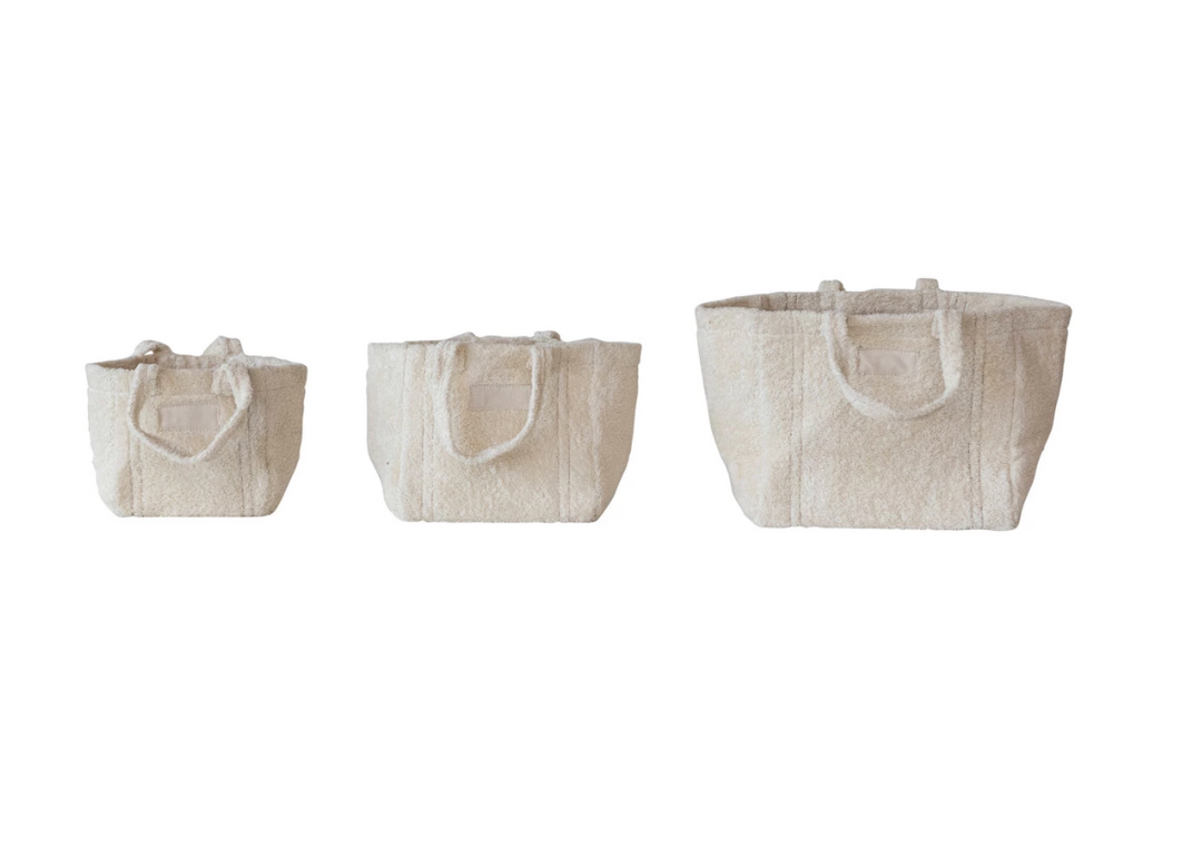 Cotton Terry Totes - natural ivory