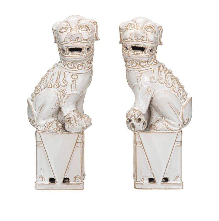 Stoneware Foo Dog Bookends each