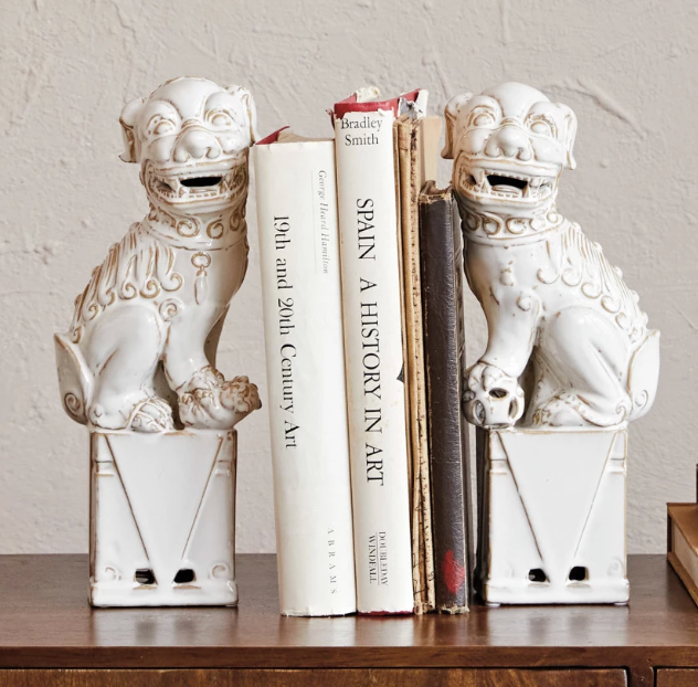 Stoneware Foo Dog Bookends each