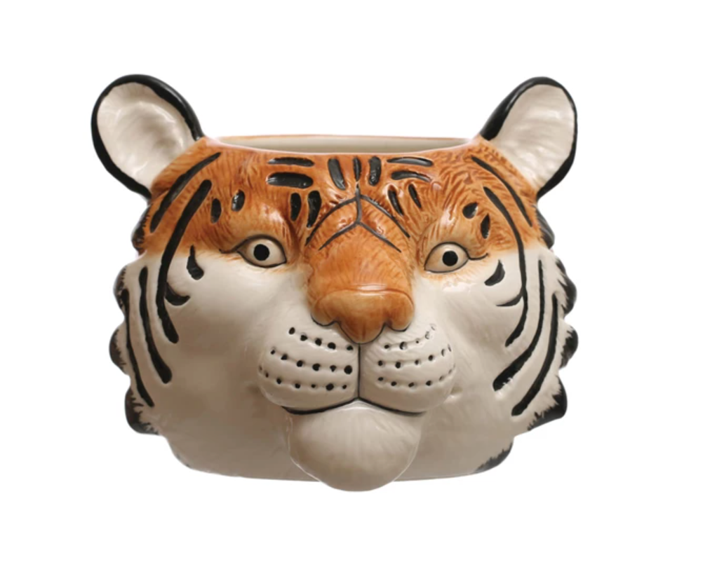 Ceramic Tiger Head Planter