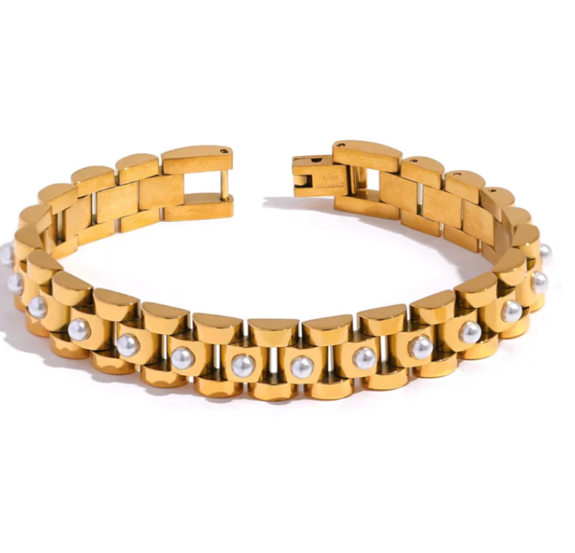 Pearl Wristwatch Chain Bracelet