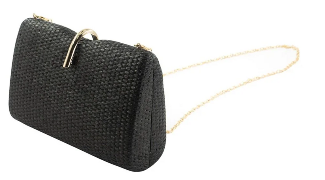 BC Straw Bag with Detachable Chain Strap