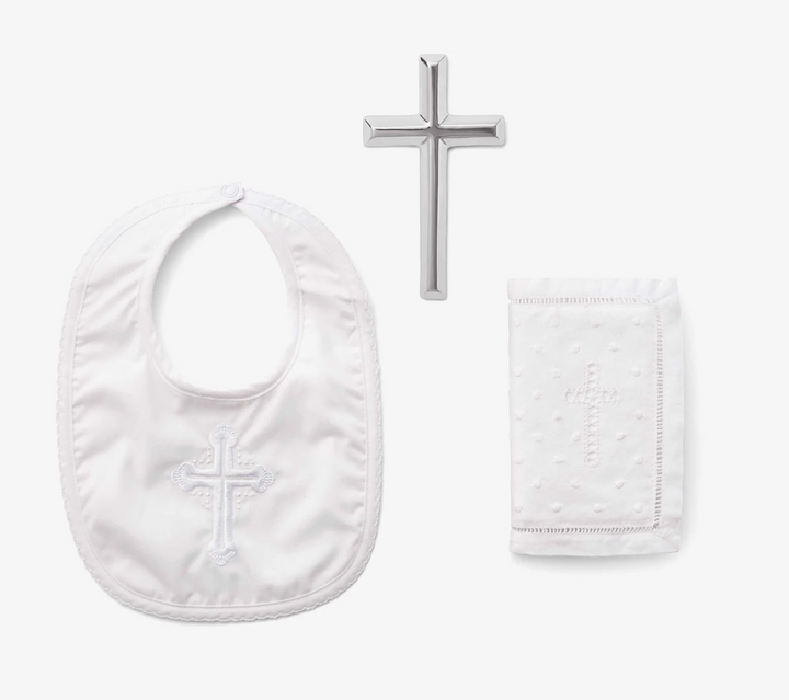 Boys' Bible, Cross, & Bib Christening Gift Set
