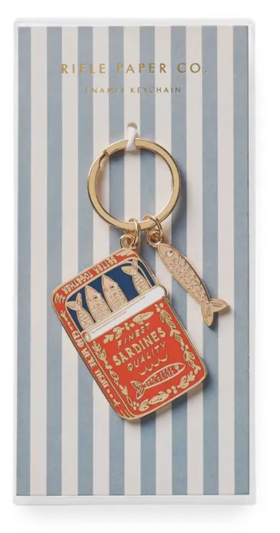 Rifle Paper Co Sardines Enamel Keychain