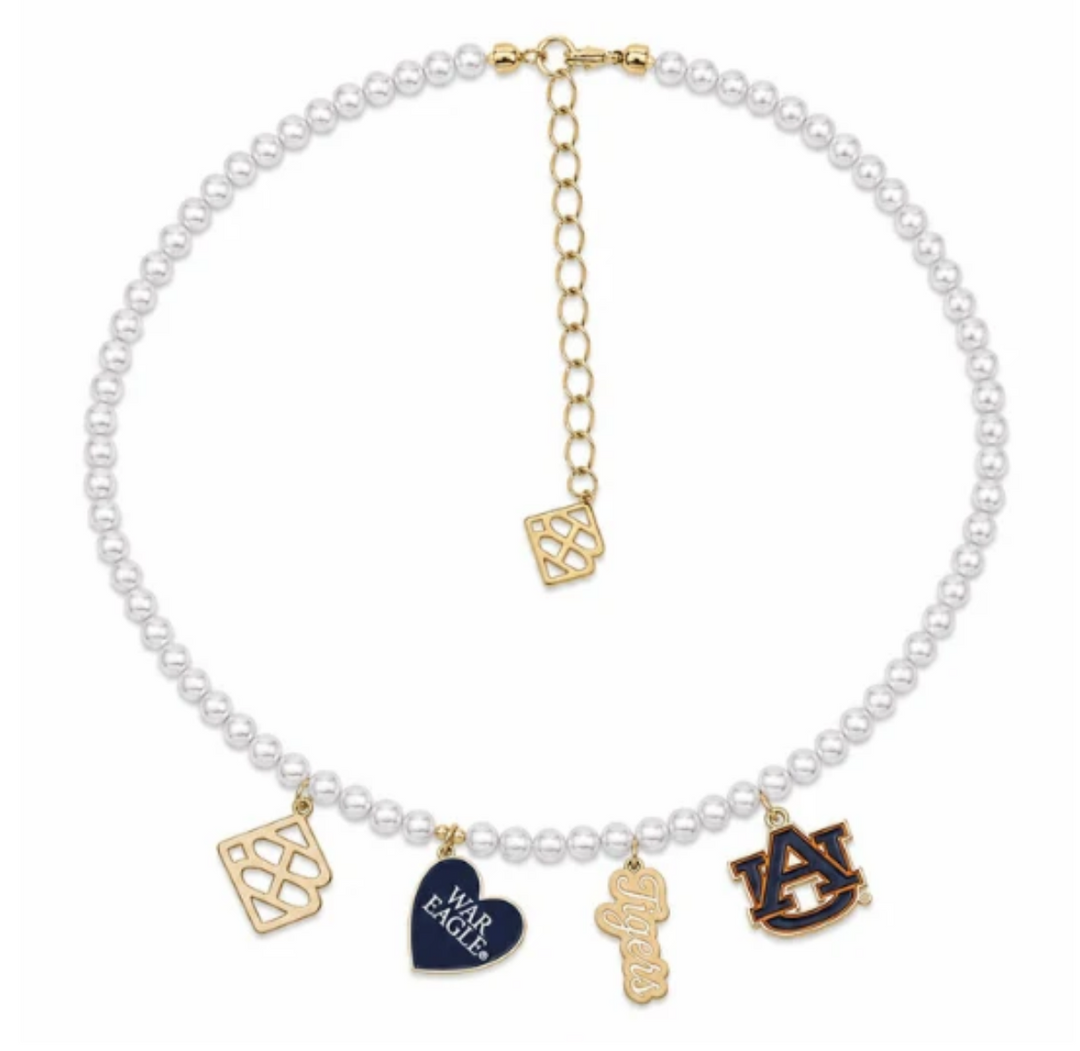 Auburn Pearl Charm Necklace