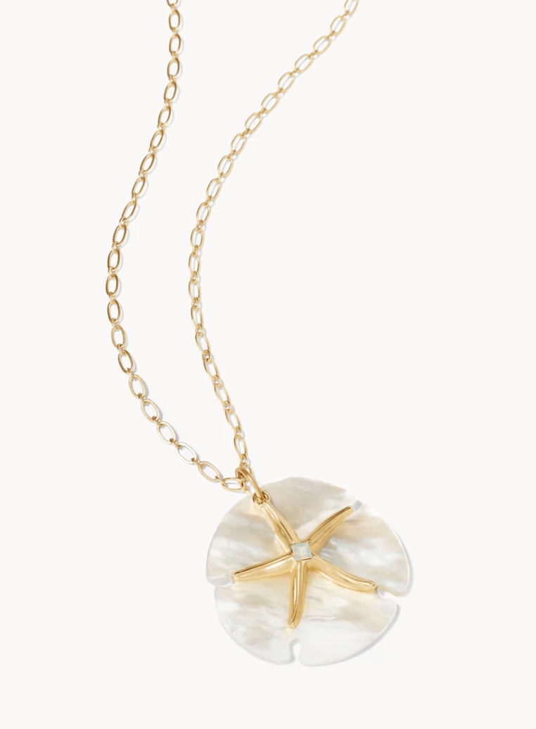 Star Sand Dollar Necklace 32" Pearlscent