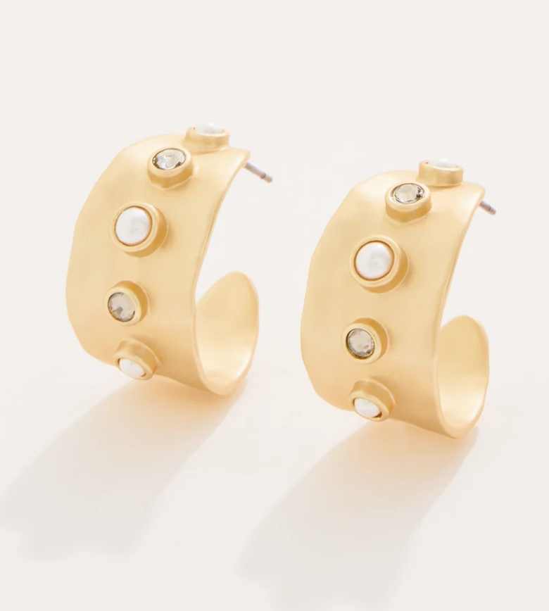 Estate Hoop Earrings Black