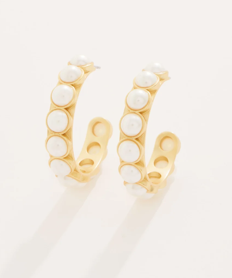 Anna Hoop Earrings Pearl