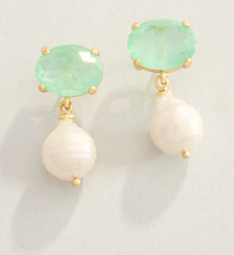 Naiad Pearl Earrings Sea Foam