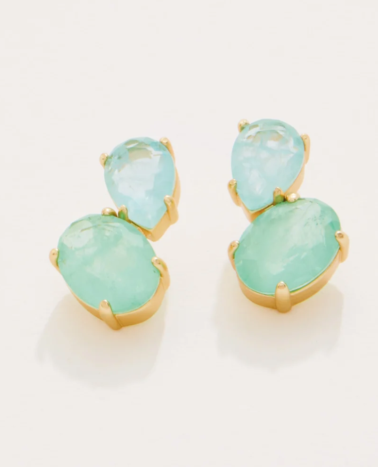 Naiad Dewdrop Stud Earrings Sea Foam