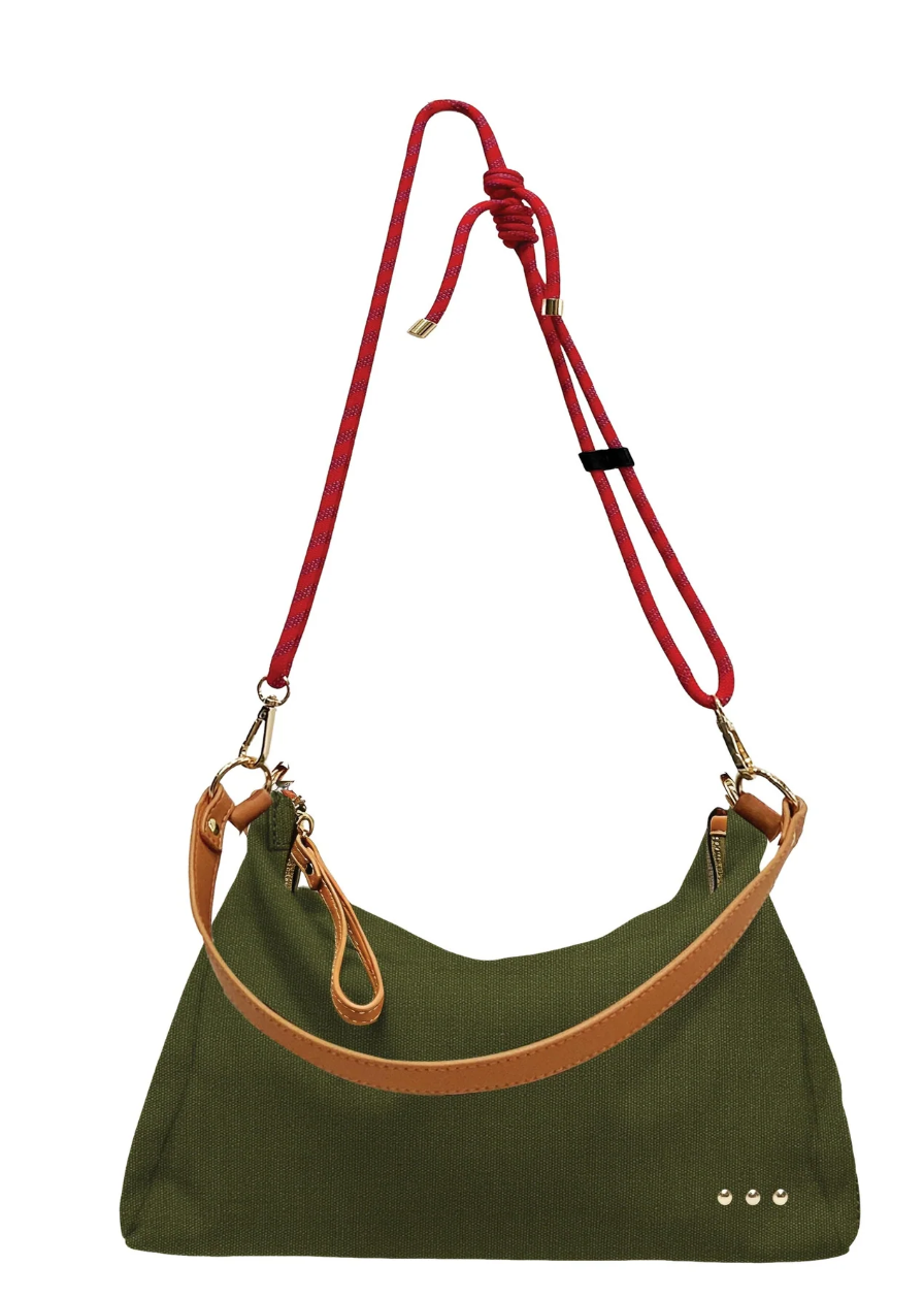 Cosette Canvas Shoulder Bag - Olive