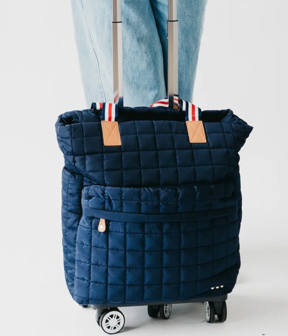 Tenley Quilted Organizer Tote Bag - Navy