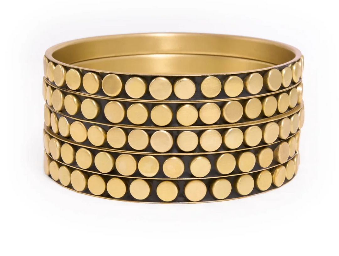 Katherine 5 Piece Circle Bangles Brass