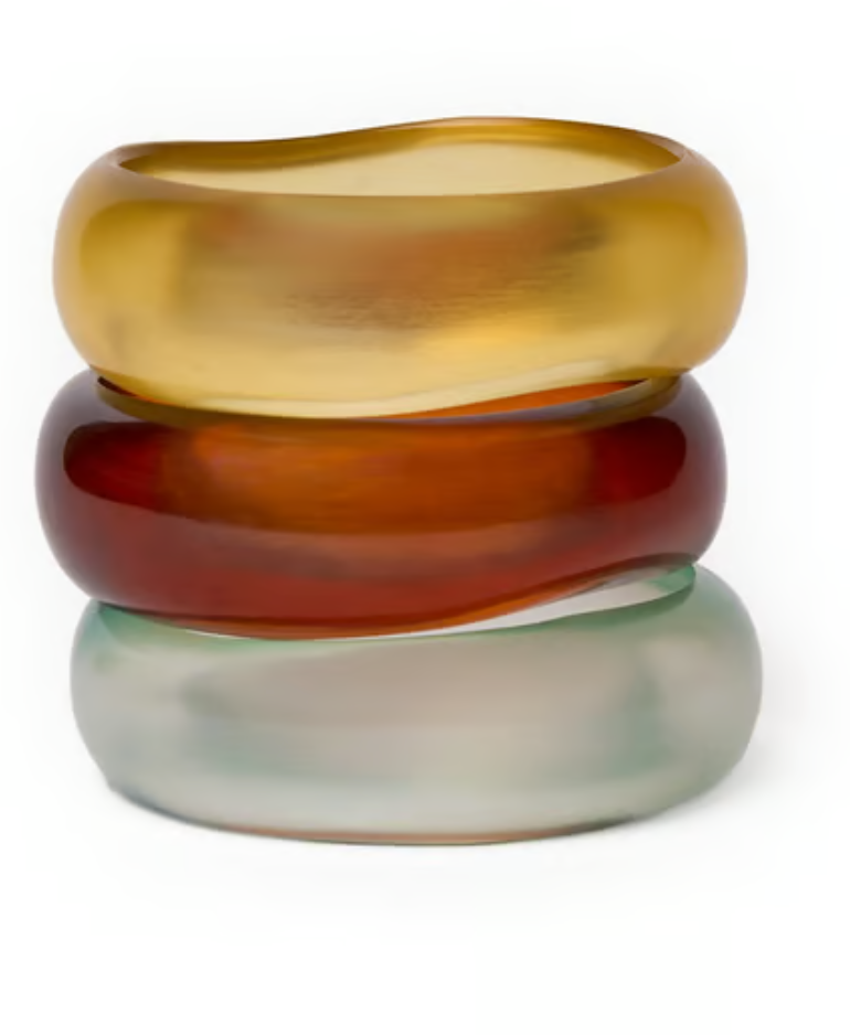Esther Resin Bangle Set of 3 - Brown, Citron and Sag