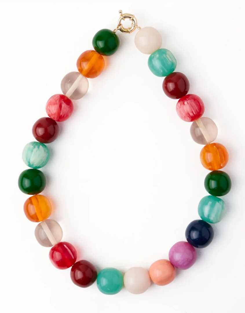 Iris Large Resin Bead Necklace Multi