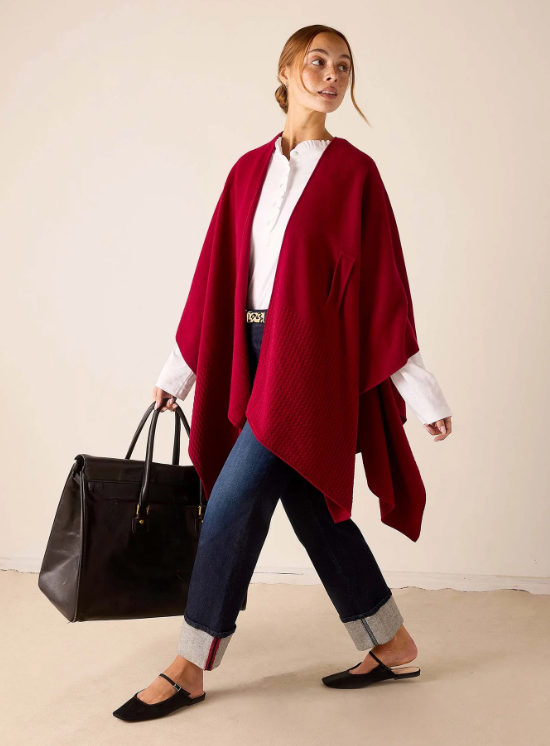 Modern Travel Wrap - Wine - One Size